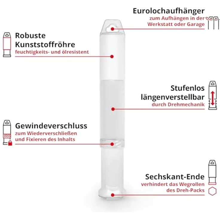 Einhell Original 7-tlg. SDS Plus Hammerbohrer-Set, 210 mm, für Beton und armierten Beton, mit Hartmetallplatte (40Cr Werkzeugstahl, Zentrierspitze) – Bild 3