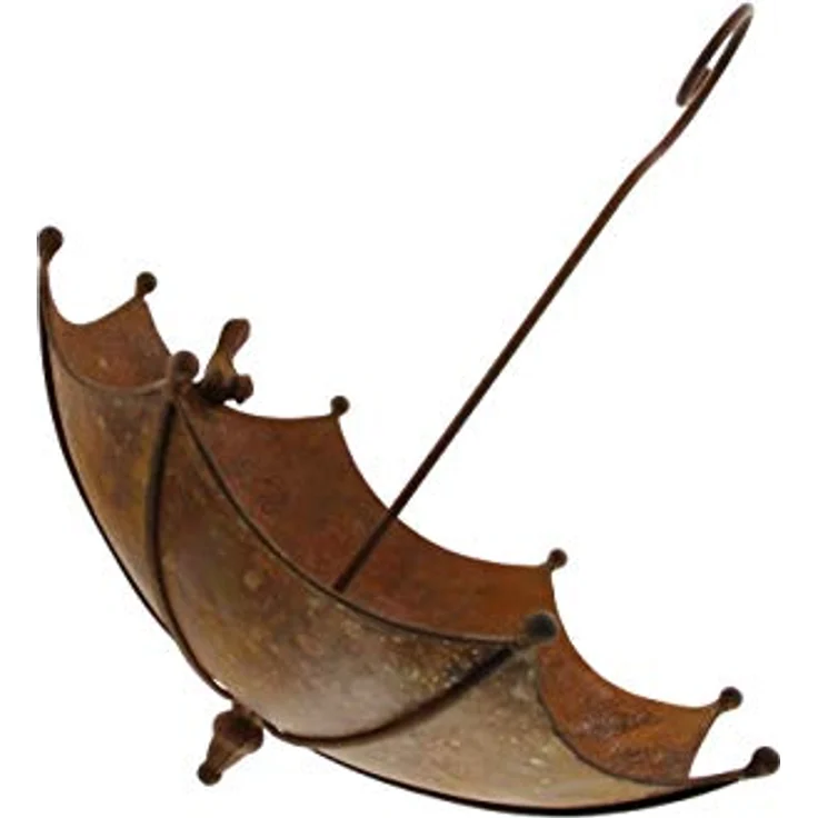 Vogeltränke Schirm, Metall in Trendiger Rostoptik – Bild 1