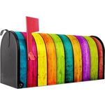 banjado Amerikanischer Briefkasten Mailbox Bunte Holzlatten, original aus Mississippi USA, 22 x 17 x 51 cm, Grün