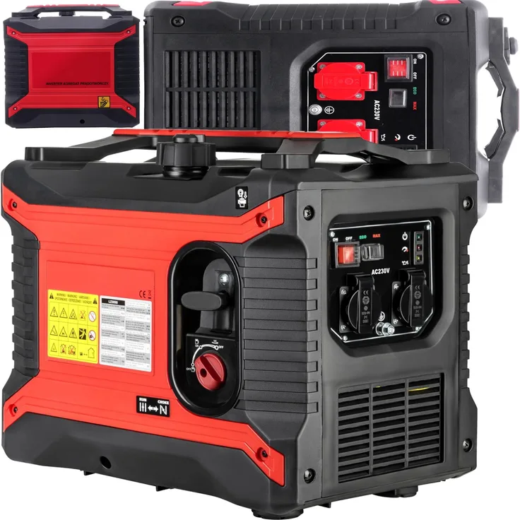 KRAFT&DELE KD193, Inverter Stromerzeuger 2500W, Benzingenerator für Camping, Garage und Baustelle, superleise, mit 2 Ausgängen, Ölmessanzeige, tragbar