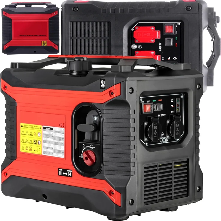 KRAFT&DELE KD193, Inverter Stromerzeuger 2500W, Benzingenerator für Camping, Garage und Baustelle, superleise, mit 2 Ausgängen, Ölmessanzeige, tragbar