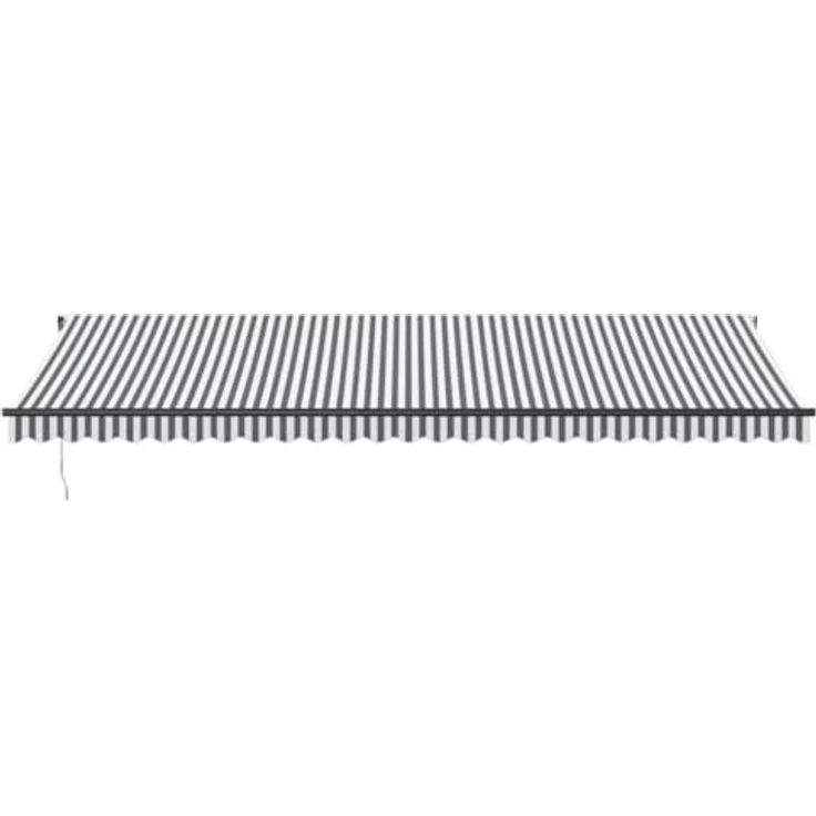 vidaXL Markise Manuell mit LEDs Anthrazit & Weiß 600x350 cm, Robustes Aluminiumgestell, UV-beständiges Material, LED-Beleuchtung – Bild 4