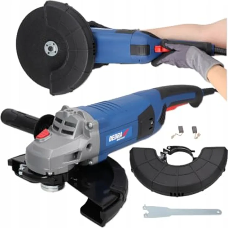 Dedra Winkelschleifer DED7937, 2100W mit 230mm Scheibe, Sanftanlaufsystem, 6500 RPM, Softgrip, 5,1kg, M14 Gewinde, verstellbarer Griff