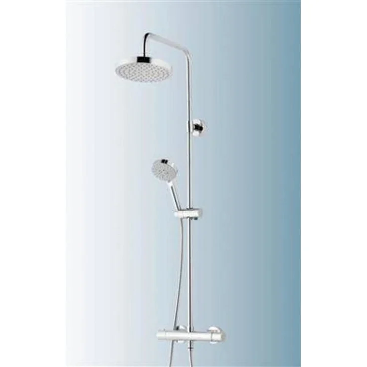 Schulte Duschmaster Rain III D969270, Duschsystem mit Thermostat und Messingkopfbrause, chrom