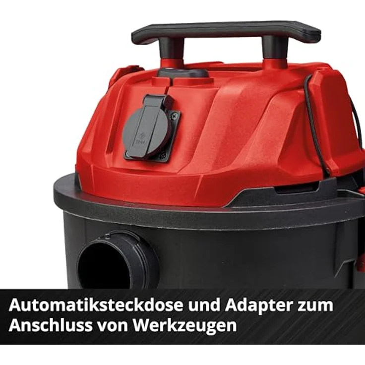 Einhell Nass-Trockensauger TC-VC 1930 A (1.500 Watt, 190 mbar Saugleistung, 30 L Auffangbehälter, Automatiksteckdose) in Rot – Bild 4