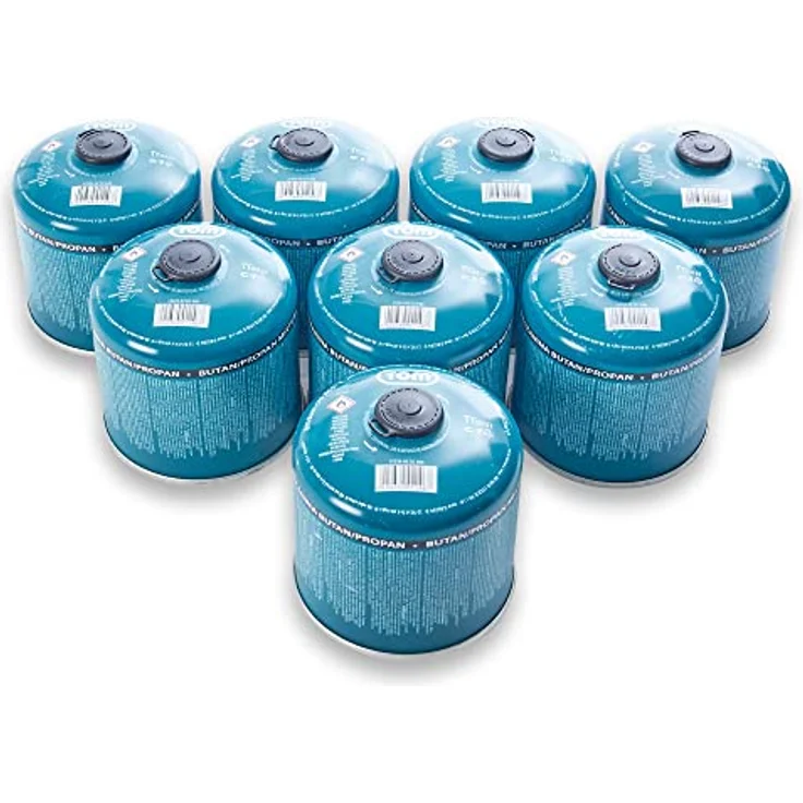 TOM Gaskartuschen CG-500, 8 x 500g Butan Propan Gas mit Sicherheits-Schraubventil – ideal für Campingkocher und Outdoor-Aktivitäten – Bild 1