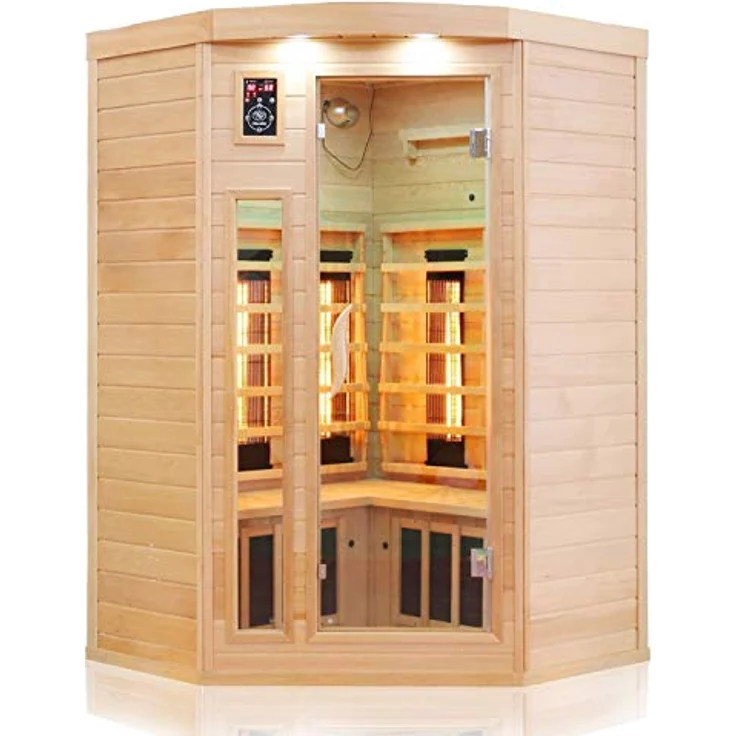 Dewello Infrarotkabine Infrarotsauna LAKEFIELD 140cm x 140cm inkl. Vollspektrumstrahler, Bodenstrahler – Bild 2