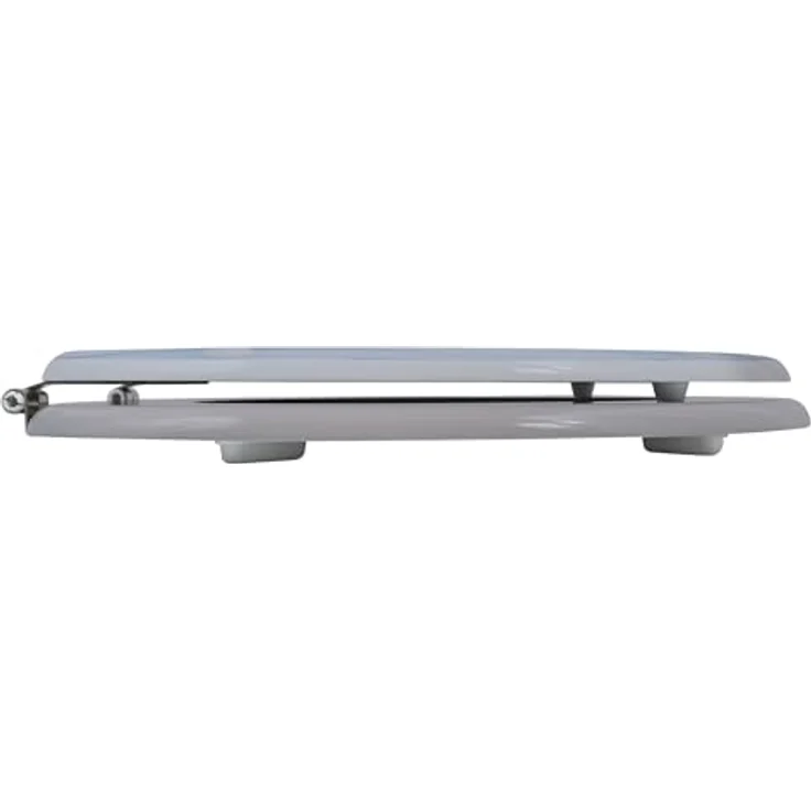 MSV WC-Sitz Seestern MDF, beige 42,5 cm x 36,5 cm x 5 cm, rostfreie Stahlscharniere, hygienische Oberfläche, rutschfest – Bild 3