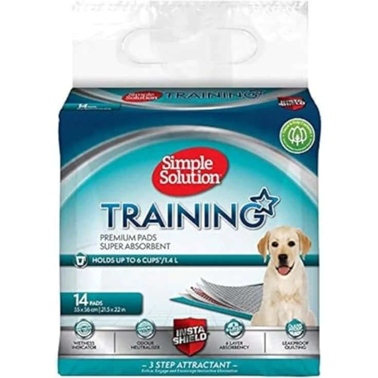 Simple Solution Absorbierende Premium Hunde- und Welpentrainingspads, 6-lagig mit Auslaufschutz und Nässeindikator, 30er-Pack – Bild 1
