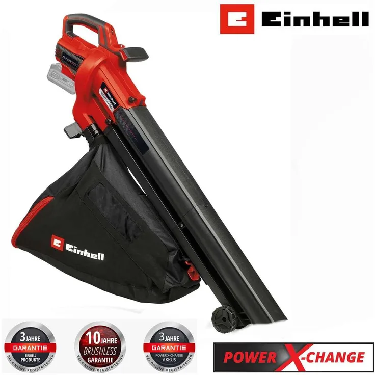 Einhell Akku-Laubsauger VENTURRO 18/210 Power X-Change, 18V ohne Akku & Ladegerät, Saugleistung 500 m³/h, Blasfunktion bis 210 km/h