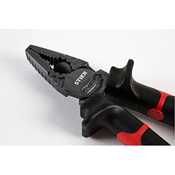 Stier Zangensatz Universal 3-teilig, inklusive Wasserpumpenzange (240 mm), Seitenschneider (160 mm) und Kraft-Kombizange (180 mm) mit ergonomischen 2K-Griffen – Bild 4