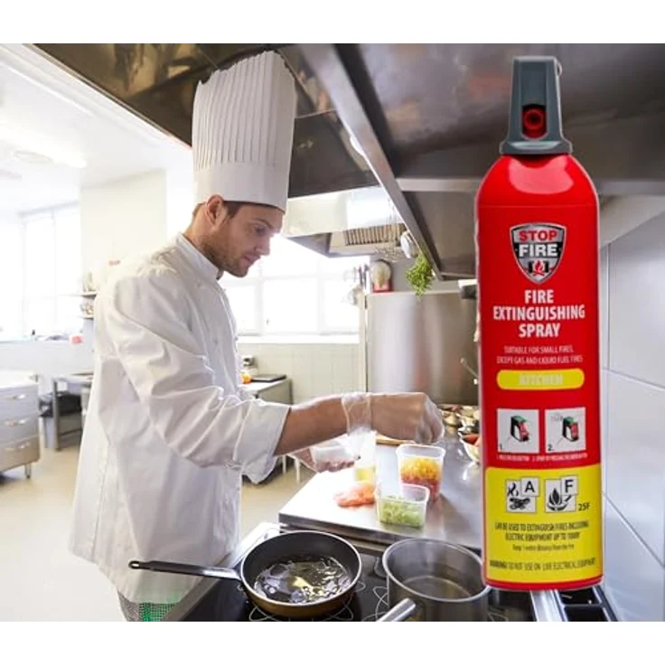 ReinoldMax Feuerlöschspray, 750 ml für Brandklassen A und F25, geeignet für Elektrogeräte bis 1000V, rückstandsfrei und handlich – Bild 3