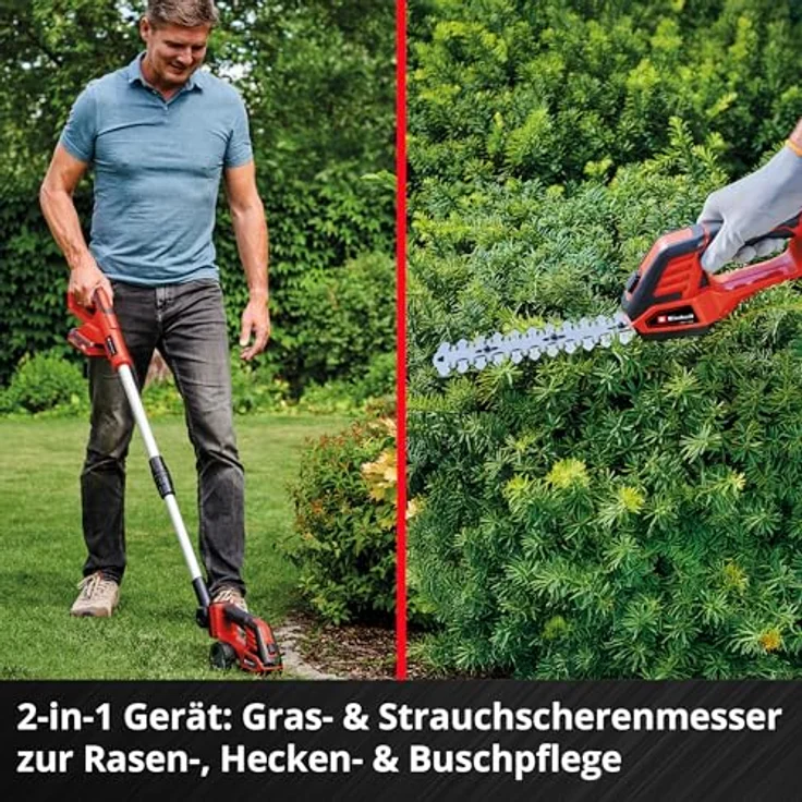 Einhell GE-CG 18/100 Li T, Akku Gras- und Strauchschere 18 V Li-Ion mit 2,5 Ah Akku und Teleskopverlängerung – Bild 6