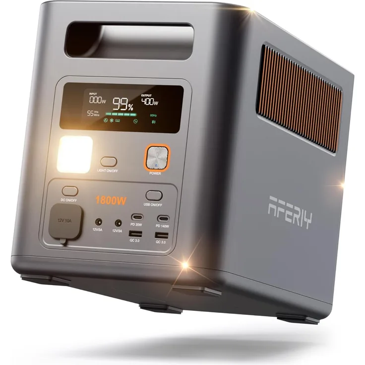 AFERIY Nomad 1800Pro Powerstation 1024Wh LiFePO4 – 1800W AC, erweiterbar auf 5,1kWh, 1 Std. Schnellladung