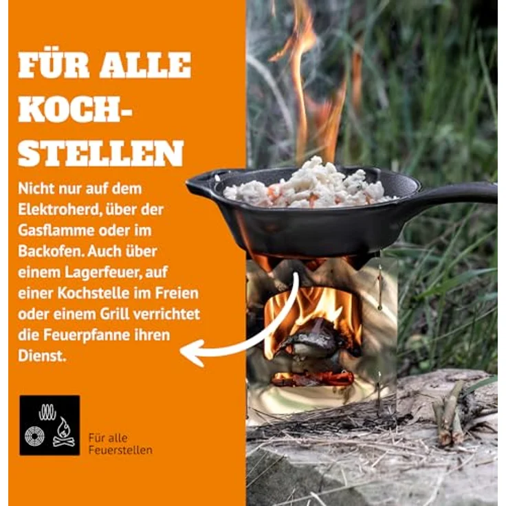 Petromax Grill-Feuerpfanne fp40-t - mit Stiel - D: 40cm - Gusspfanne - 4,7l – Bild 5