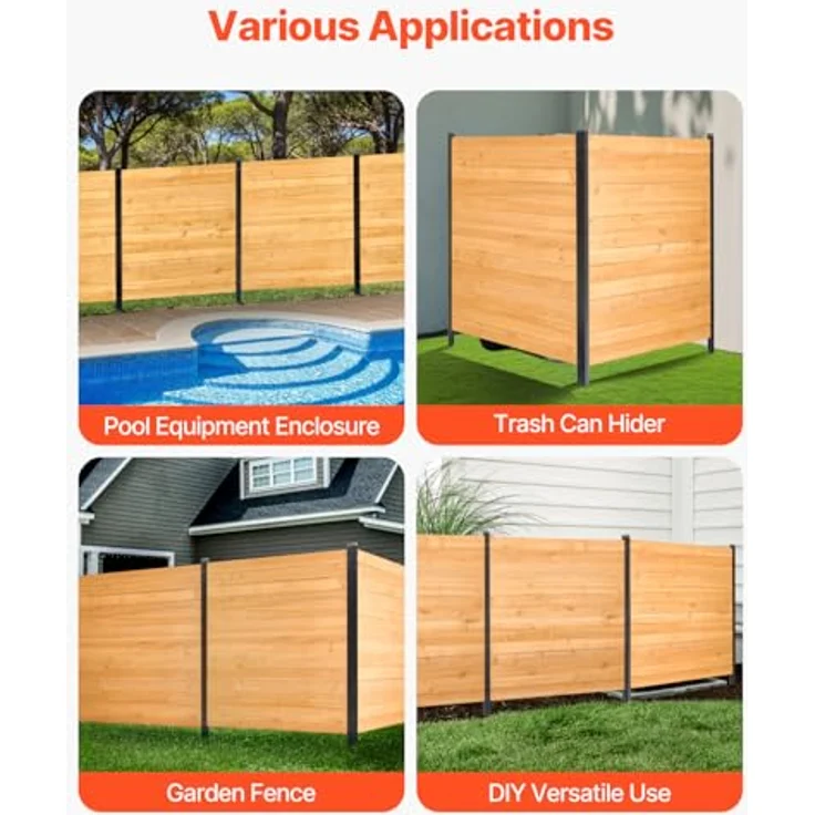 VEVOR Sichtschutzzaun Holz 1100 x 982 mm, 2-teilig, stabiler Sichtschutz für Klimaanlagen und Mülltonnen im Freien, einfach zu installieren, Gartendeko – Bild 6
