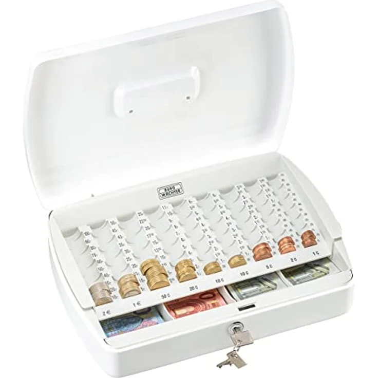 BURG-WÄCHTER ZK 2307 Euro Geldzähl-Kassette, Weiß, BxTxH: 330x235x76 – Bild 4