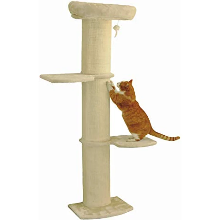 nanook Wandkratzbaum Kratzbaum Stella 186 cm - Wandmontage - beige, mit Katzenbett und Sisalsäulen – Bild 3