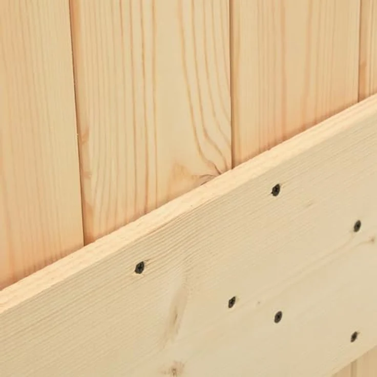 vidaXL Schiebetür NARVIK 80 x 210 cm, Kiefernholz mit pulverbeschichtetem Stahl, Natürlich und Schwarz – Bild 4