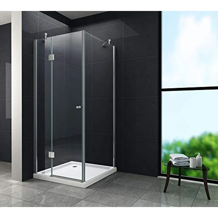 Glasdeals Duschkabine NOVUM 90 x 90 x 170 cm, rahmenlos, aus 8 mm Sicherheitsglas mit leicht zu reinigender Oberflächenbeschichtung – Bild 1