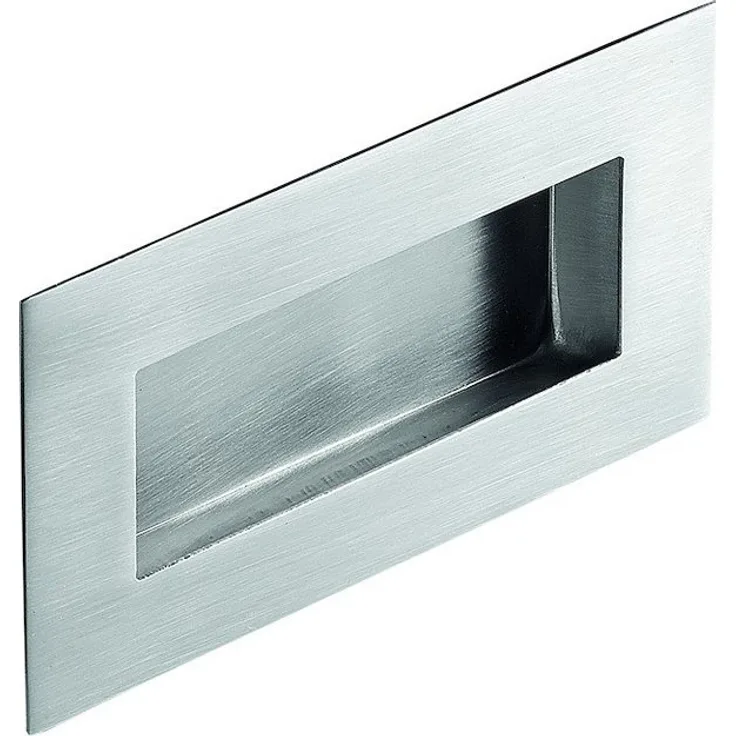 ELC Türbeschlag Format Muschelgriff "Square", Edelstahl mit seidengeschliffener Oberfläche, L102mm B50mm H12,5mm