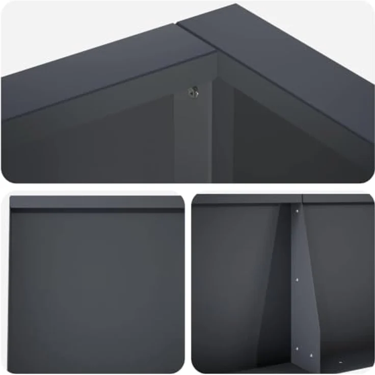 vidaXL Beetumrandung Stützmauer, 8-teilig, modulare Stahlkonstruktion, anthrazit, wetterbeständig, individuelle Anordnung 300 x 100 x 30 cm – Bild 4