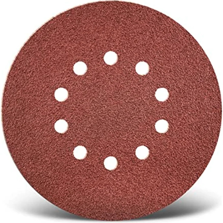 MENZER Red Klett-Schleifscheiben, Ø 225 mm, 10-Loch, Normalkorund K120, für Trockenbauschleifer, 25 Stück – Bild 1