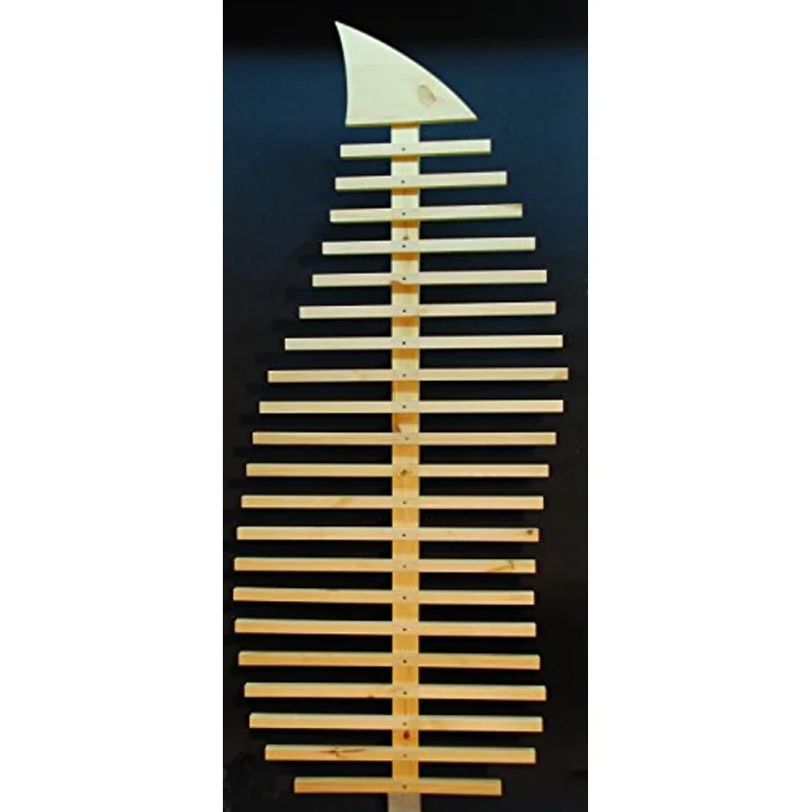 dobar Rankhilfe "Fraxinus-Blatt", großes Design-Rankgerüst aus naturfarbenem Kiefernholz, 76x6,5x186 cm, Metall-Erdspieß 7x7x75 cm – Bild 10