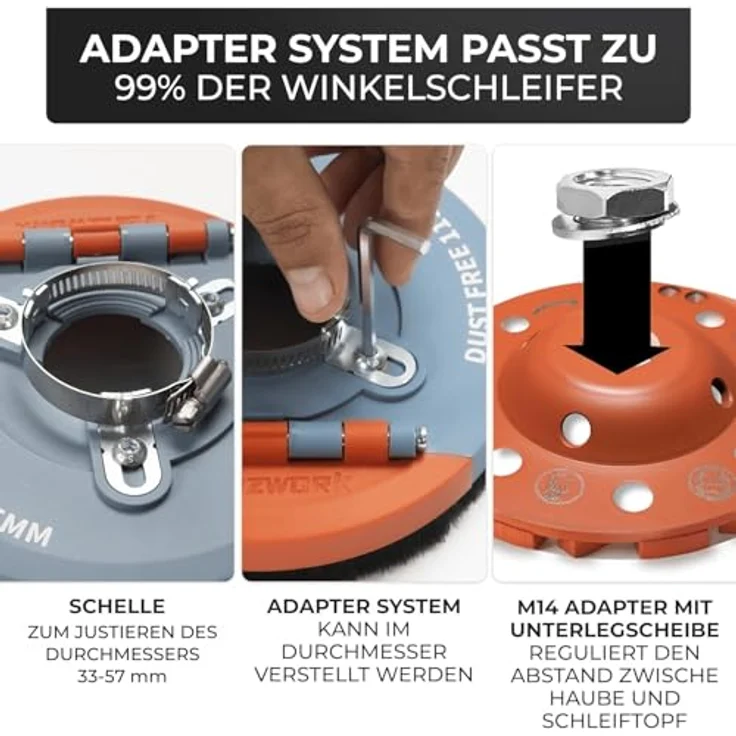 #7 FANZTOOL Absaughaube für Winkelschleifer 125mm + Diamantschleiftopf Premium - Preisvergleich – Bild 5