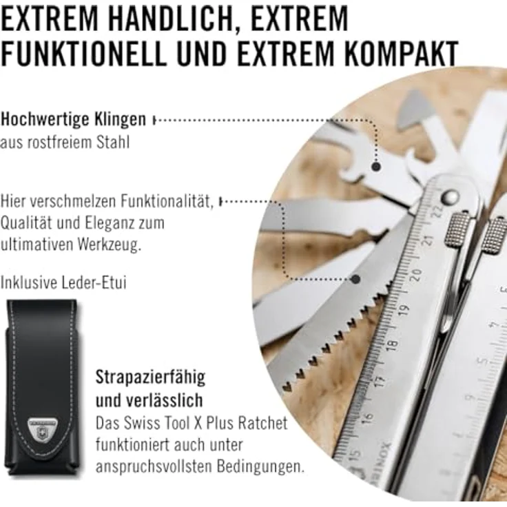 Victorinox Multifunktionswerkzeug SwissTool X Plus Ratchet (38 Funktionen, Etui, Ratsche) silber – Bild 8
