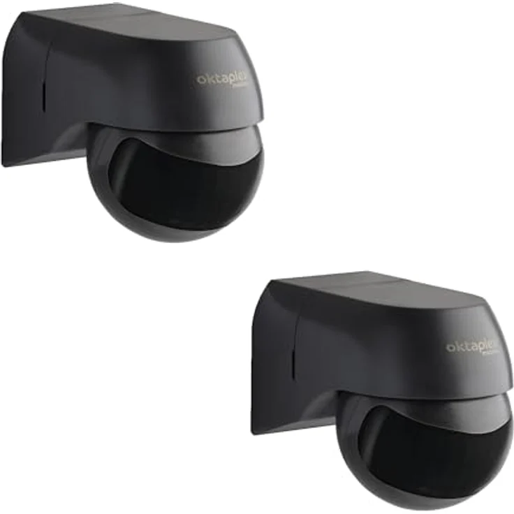 Oktaplex motion Oktaplex 2er Set Ana Bewegungsmelder Aussen schwenkbar 230 V IP44 180° Bewegungssensor 10 m Reichweite Aufputz anthrazit Infrarotsensor schwarz – Bild 1