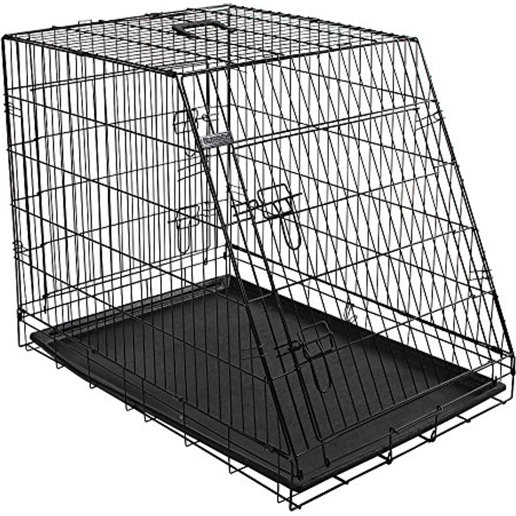 Kerbl 81367 Gittertransportbox, klappbar, 76 x 54 x 64 cm, 2 Türen, schwarz – Bild 1