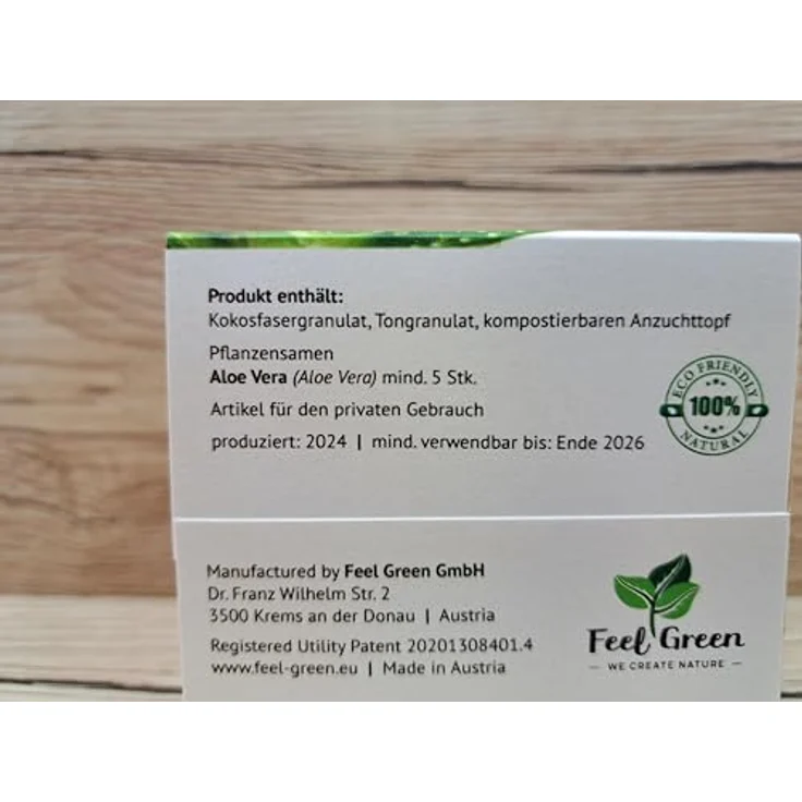 Feel Green Ecocube Aloe Vera Anzuchtset im Holzwürfel, Grow Your Own, Made in Austria – Bild 2