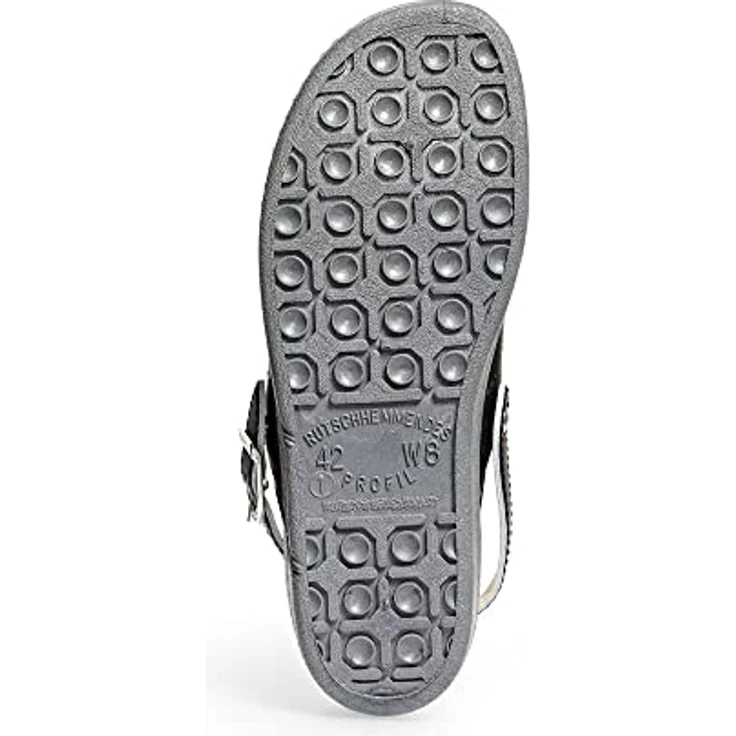 ABEBA Clog schwarz, Arbeitsschuhe mit rutschhemmender Sohle und orthopädischem Lederfussbett, Größe 44 – Bild 4
