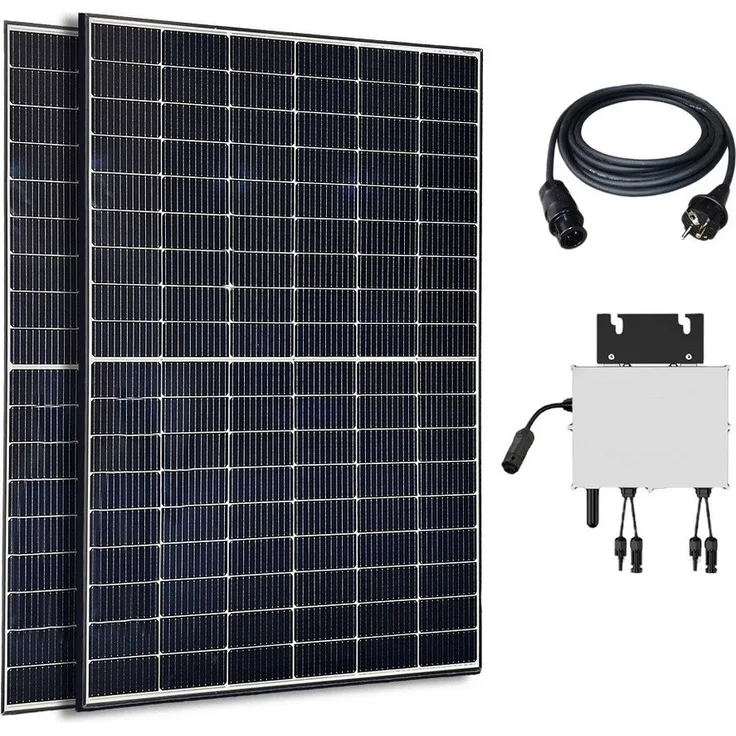 Jet-Line Solaranlage Balkonkraftwerk 1100 W mit Wechselrichter, Plug&Play Installation