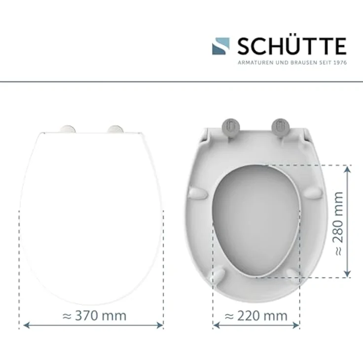 Schütte WC-Sitz Pro 1 Duroplast mit Absenkautomatik, Schnellverschluss und hoher Belastbarkeit, Weiß – Bild 2