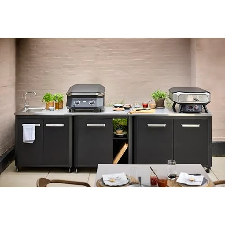 Cozze Outdoor-Küche 90 cm, Spülenschrank mit Edelstahl-Spüle und Wasserhahn – Bild 2