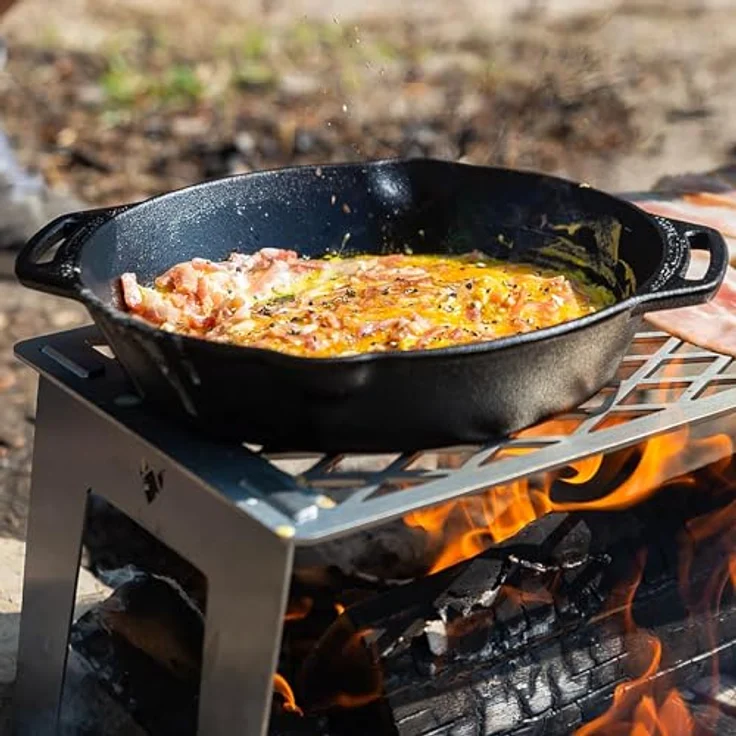 FENNEK 4 FIRE, Steckbares Zubehör für Feuerschale FENNEK Hexagon, Edelstahl Grillplatte 550 x 240 mm für Garten, Camping und Vanlife – Bild 5