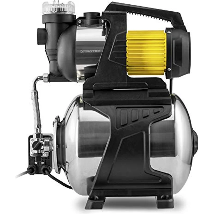 TROTEC Hauswasserwerk TGP 1050 E, 1000 W, Druckkessel 19 l, Edelstahl, max. Fördermenge 3300 l/h, selbstansaugend, spritzwassergeschützt – Bild 2