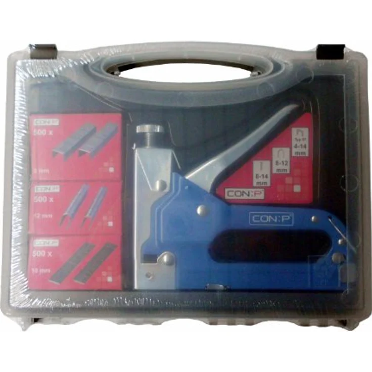 Werkzeyt CON:P B23824 Profi-Tacker, 4-14 mm für Tackerklammern, U-Klammern und Nägel, im Koffer – Bild 3