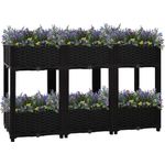 furnicato Hochbeet 120x40x71 cm Polypropylen, Schwarz, robust und strapazierfähig, großzügiger Platz für Pflanzen