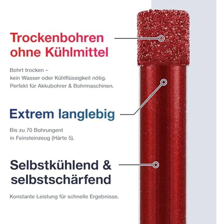 MARCRIST Fliesenbohrer PG750X-HEX 10mm, Präzisionsbohrer für Fliesen und Keramik – Bild 4