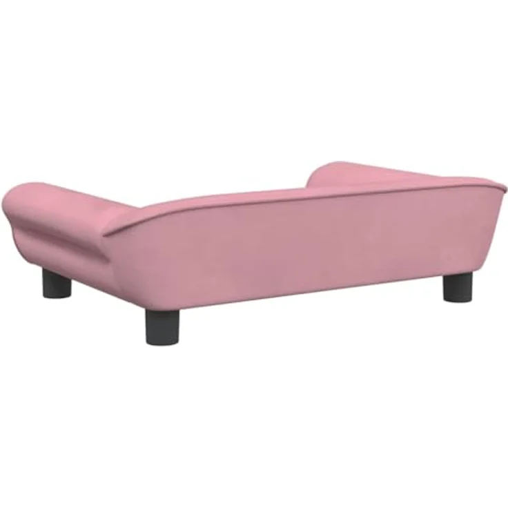 vidaXL Hundekorb, Hundebett Rosa 70x48x22 cm Samt mit massivem Kiefernholzrahmen und Schaumstofffüllung – Bild 5
