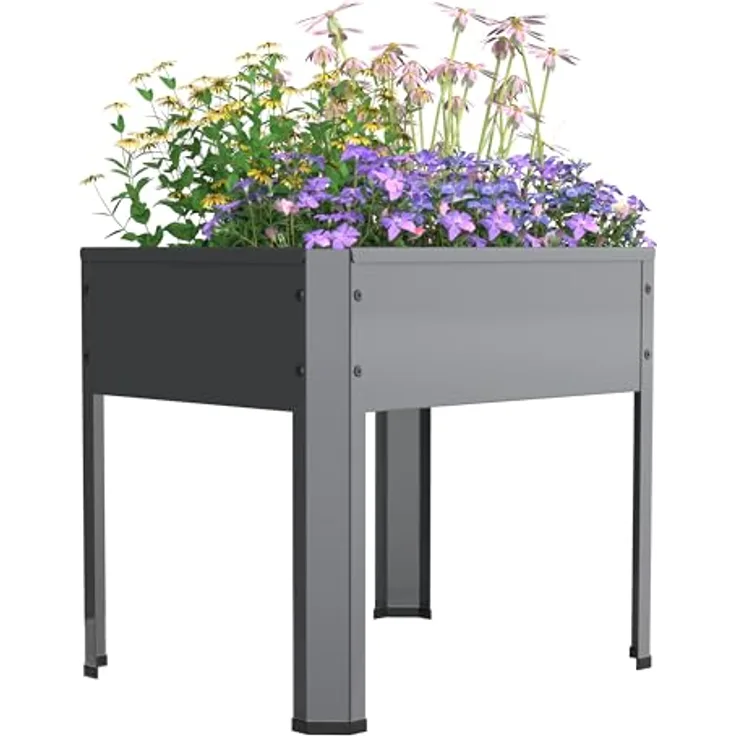 Urban Hochbeet Metall Pflanzkasten 50x40 cm, wetterfestes Hochbeet für Gemüse und Kräuter, Balora M