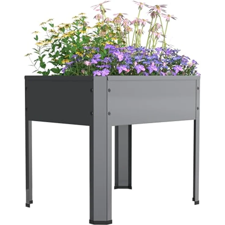 Urban Hochbeet Metall Pflanzkasten 50x40 cm, wetterfestes Hochbeet für Gemüse und Kräuter, Balora M – Bild 1