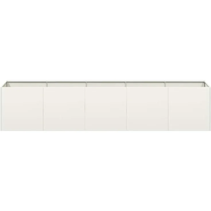 vidaXL Pflanzkübel Weiß 200x40x40 cm Kaltgewalzter Stahl, Outdoor-Hochbeet mit Stützbügeln – Bild 4