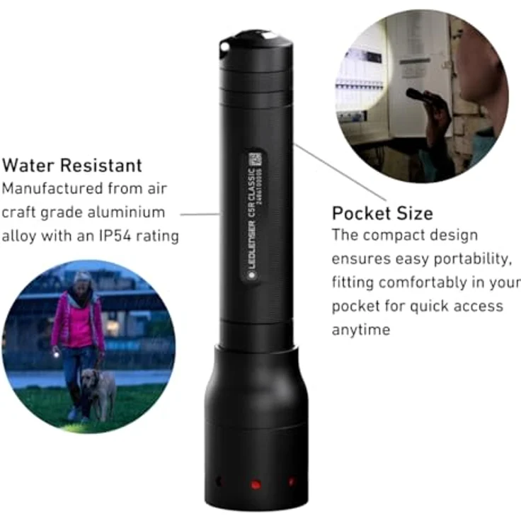 Ledlenser C5R Classic, LED Taschenlampe akkubetrieben mit 420 lm, 15 h Laufzeit, 75 g, Floating Charge System – Bild 4