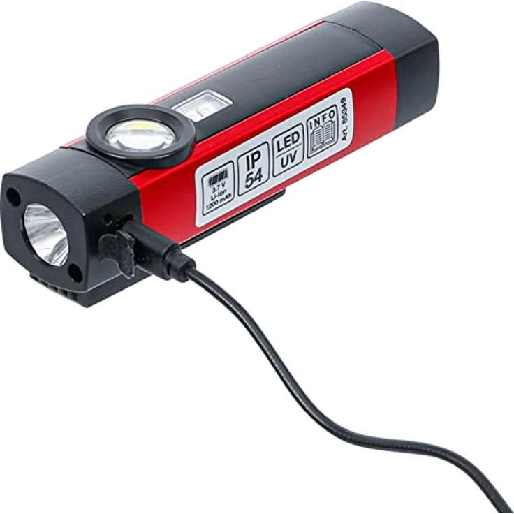 BGS Diy 85349 | COB-LED/UV-Aluminium-Handleuchte | 1 W, extrem kompakt, magnetischer Halteclip, inkl. Micro-USB Ladekabel - Preisvergleich – Bild 5