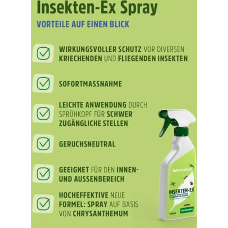 Futura-Shop Insektenspray, effektives Insektenspray mit ätherischen Ölen, 500 ml, biobasiert und rückstandsfrei – Bild 2