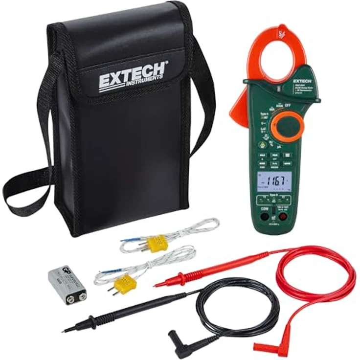 Extech Spannungsprüfer Extech EX623A Stromzange digital IR-Thermometer CAT III 600 V – Bild 2